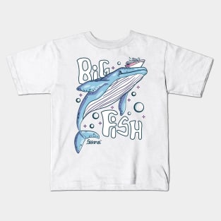 Big Fish metaphor Whale caught boat Kids T-Shirt